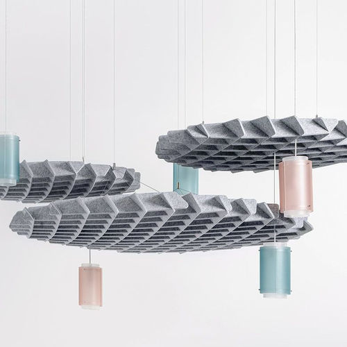 Baffle acustico in feltro - Clario Cloud - 3Form - sospeso / a soffitto / tondo