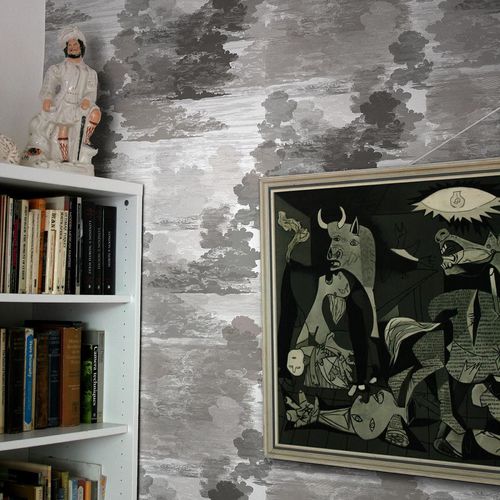 Carta da parati contemporanea - CLOUD TOILE  - Timorous Beasties - con motivi naturali / grigia / blu