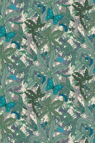 Carta da parati contemporanea - Grandifolius Wallpaper - Timorous Beasties - in tessuto non tessuto / floreale / con motivo con animali
