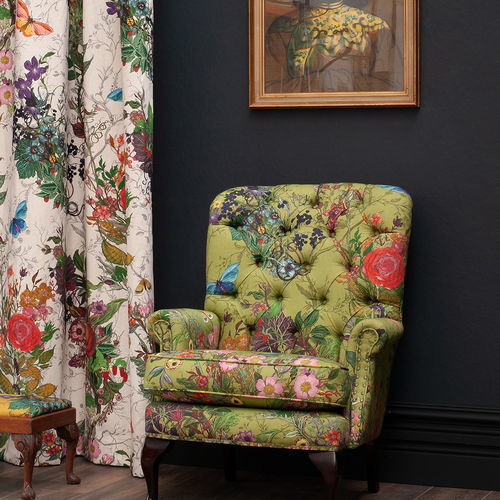 Tessuto da tappezzeria - BLOOMSBURY GARDEN - Timorous Beasties - per tende / con motivi floreali / in cotone