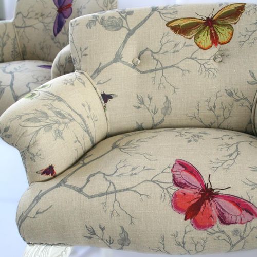 Tessuto da tappezzeria - BUTTERFLIES - Timorous Beasties - con animali / in lino / in nylon