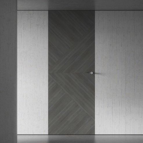 Porta da interno - Sophie (rasomuro) - TreP Srl - impiallacciata in legno / in alluminio / battente