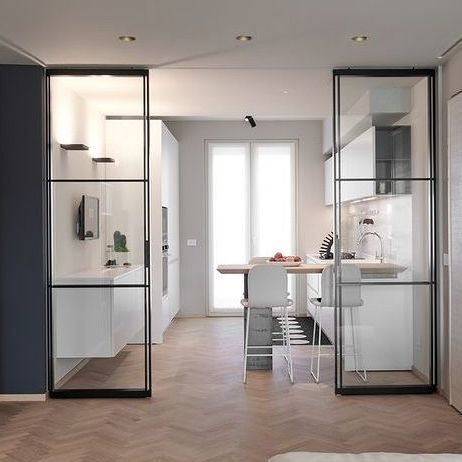 Sistema scorrevole in alluminio - Pavilion scorrevole - TreP Srl - per porta / a muro / con ammortizzatore integrato