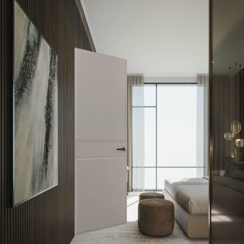 Porta da interno - Brandy (rasomuro) - TreP Srl - in pelle / battente / contemporanea