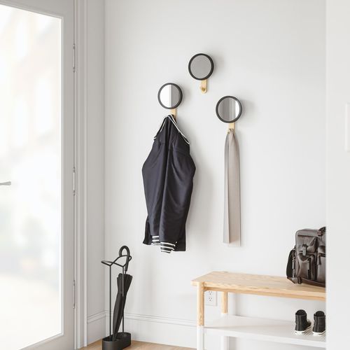 YSUEFIJO Appendiabiti Da Parete Pieghevole Design Moderno Nero Opaco - Salvaspazio Per Bagno, Camera, Ingresso