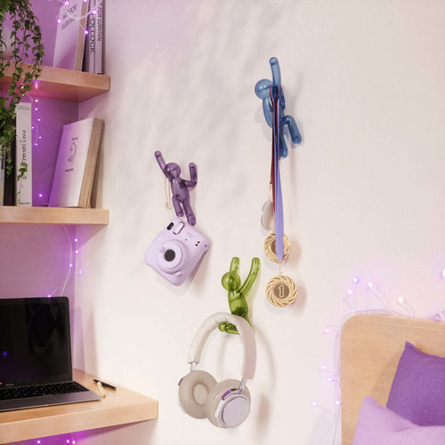Appendiabiti da parete contemporaneo - BUDDY - Umbra - in plastica riciclata / triplo / da bagno