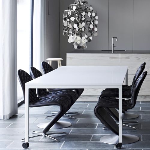 Tavolo da pranzo contemporaneo - PANTON MOVE - VerPan - in laminato / con supporto in metallo / rettangolare