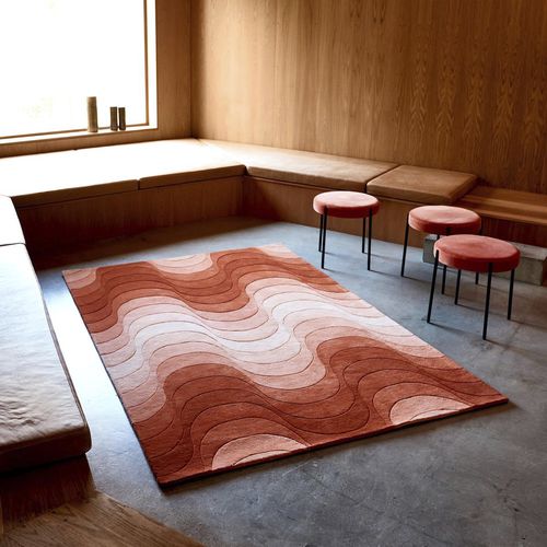 Tappeto contemporaneo - WAVE - VerPan - con motivi geometrici / in lana della Nuova Zelanda / rettangolare