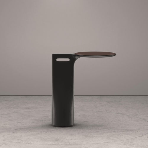 Tavolo d'appoggio contemporaneo - Tuky - Wittmann - impiallacciato in legno / in pelle / in tessuto