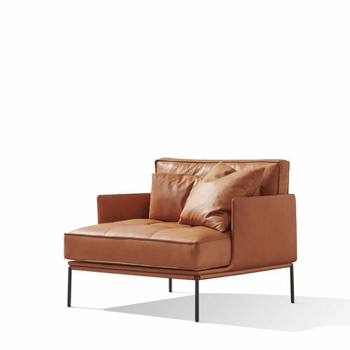 Poltrona minimalista - Fame  - Wittmann - in tessuto / in pelle / con poggiapiedi