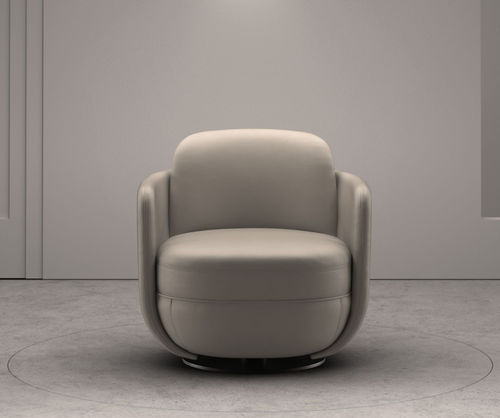 Poltrona contemporanea - Miles  - Wittmann - in tessuto / in pelle / in legno