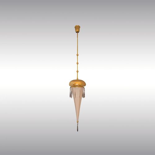 Lampada a sospensione - FIFTH-AVENUE 21302 - Woka Lamps Vienna - in ottone / in seta / classica