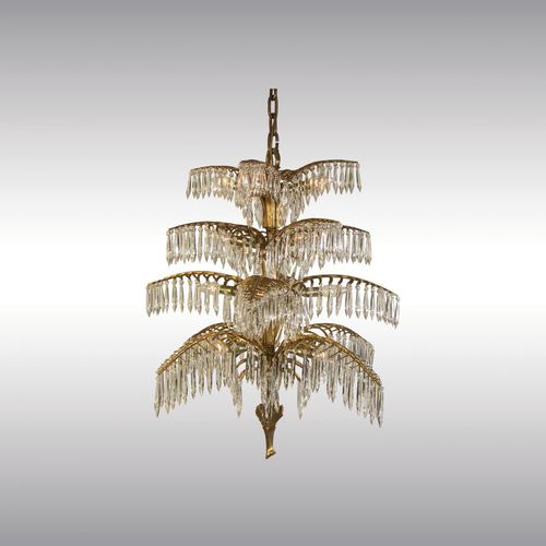 Lampadario classico - PALME 20332 - Woka Lamps Vienna - in cristallo / in ottone / LED