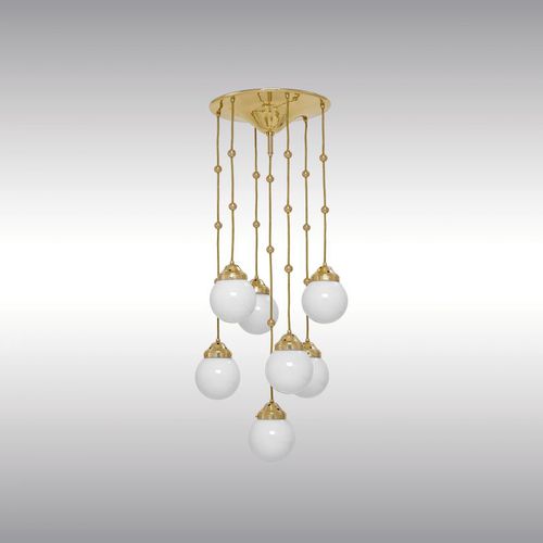 Plafoniera classica - KM2 31 - Woka Lamps Vienna - in vetro / in ottone / LED