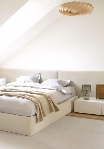 Testiera per letto matrimoniale - Woodnotes - contemporanea / in tessuto / imbottita