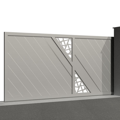Cancello scorrevole - City BERLIN C004 - Gates-Creations - destro / sinistro / in alluminio