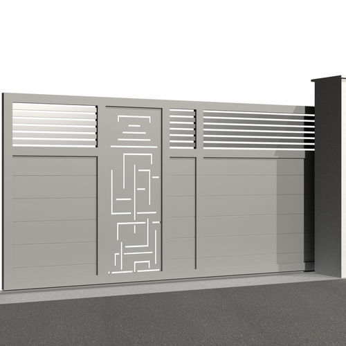 Cancello scorrevole - City MADRID C014 - Gates-Creations - destro / sinistro / in alluminio