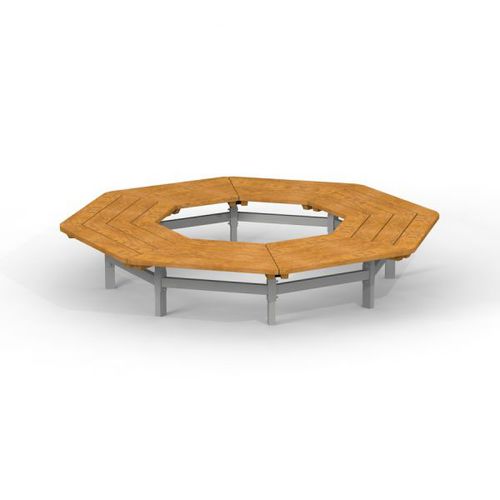 Griglia di protezione per alberi con panchina integrata - OCTAGONAL  - Lars Laj - in legno / in acciaio galvanizzato