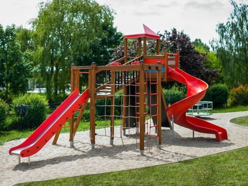 Struttura ludica per parco giochi - TWISTER  - Lars Laj - in acciaio inossidabile / in legno / in polipropilene