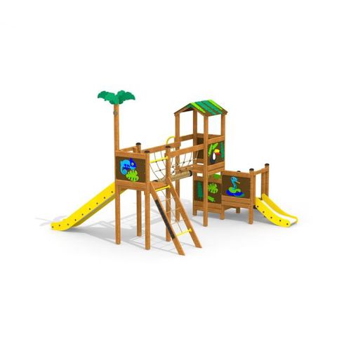 Struttura ludica per parco giochi - JUNGLE  - Lars Laj - in acciaio inossidabile / in legno / in plastica