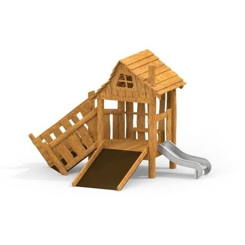 Casetta da gioco per parco giochi - 13121   - Lars Laj - a tenuta stagna / a pavimento / con scivolo