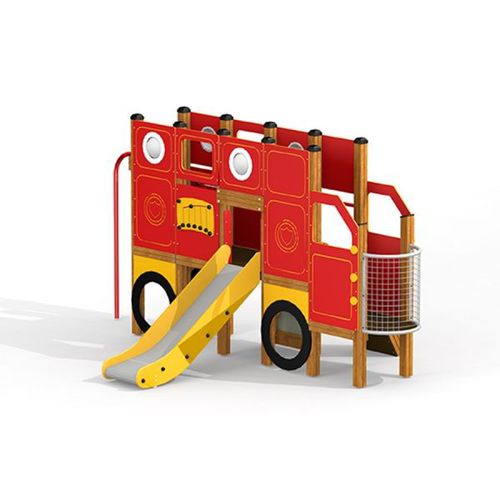 Struttura ludica per parco giochi - BIG TRUCK  - Lars Laj - in acciaio inossidabile / in acciaio / in legno