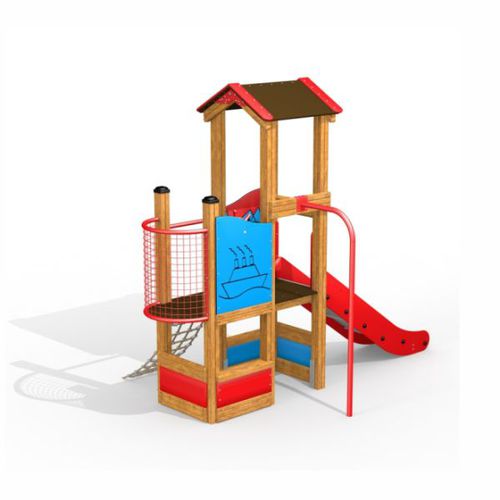 Struttura ludica per parco giochi - DIXIE   - Lars Laj - in legno / in HDPE / in acciaio con rivestimento a polvere