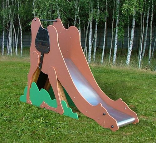 Scivolo dritto - CAMEL SINGLE    - Lars Laj - per parco giochi / in acciaio inossidabile