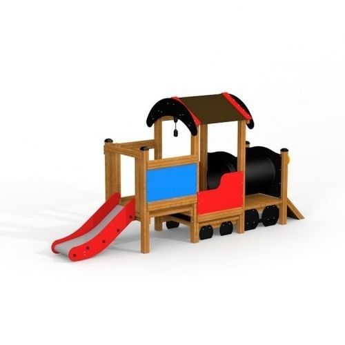Scivolo dritto - LOCOMOTIVE WITH TRAIN  - Lars Laj - per parco giochi / in acciaio inossidabile / in legno