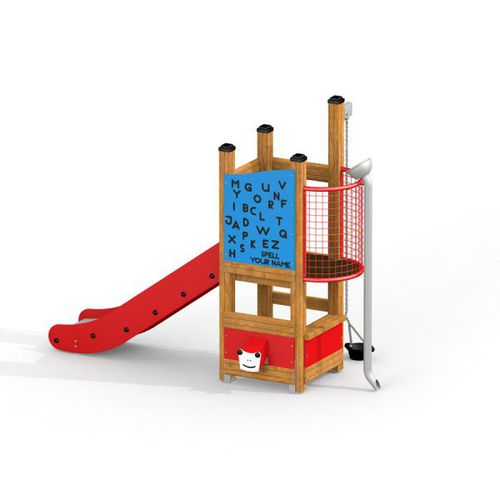 Scivolo dritto - SIGMA  - Lars Laj - per parco giochi / in acciaio inossidabile / in legno