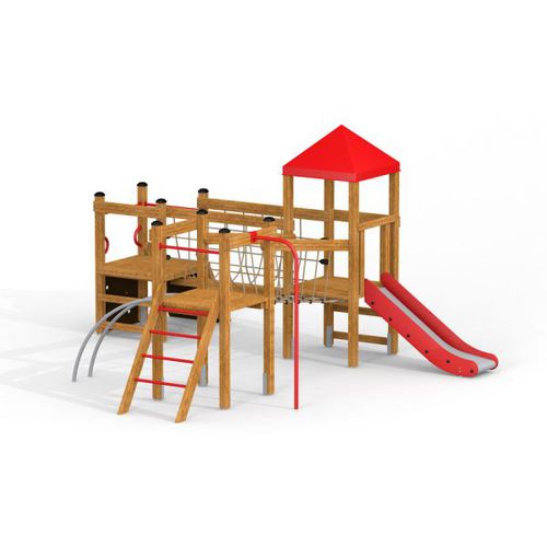 Struttura ludica per parco giochi - LEMUR SINGLE   - Lars Laj - in legno / in acciaio inossidabile / in polipropilene