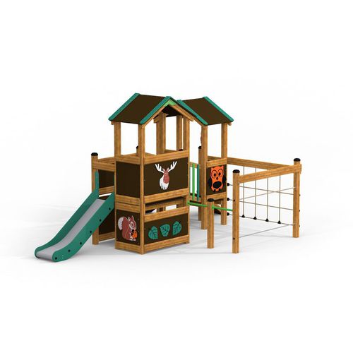 Struttura ludica per parco giochi - FOREST HOUSE  - Lars Laj - in polipropilene / in HDPE / in acciaio con rivestimento a polvere