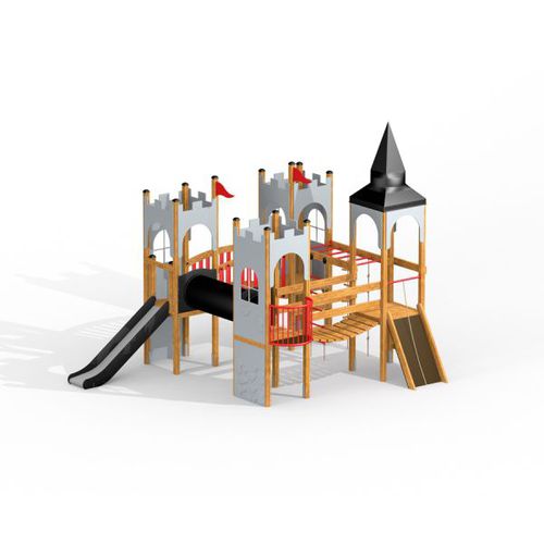 Struttura ludica per parco giochi - CAMELOT CASTLE - Lars Laj - in legno / in acciaio inossidabile / in HDPE