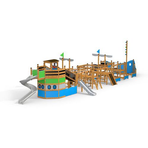 Struttura ludica per parco giochi - MAJESTIC SHIP  - Lars Laj - in acciaio inossidabile / in acciaio con rivestimento a polvere / in acciaio galvanizzato