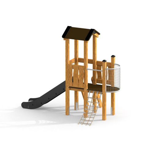 Casetta da gioco per parco giochi - PIXIE MODERN NATURE    - Lars Laj - a tenuta stagna / a pavimento / con scivolo
