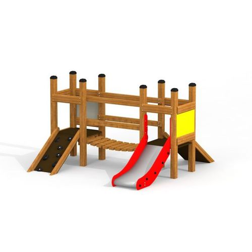 Struttura ludica per parco giochi - MINI   - Lars Laj - in acciaio inossidabile / in legno / in compensato