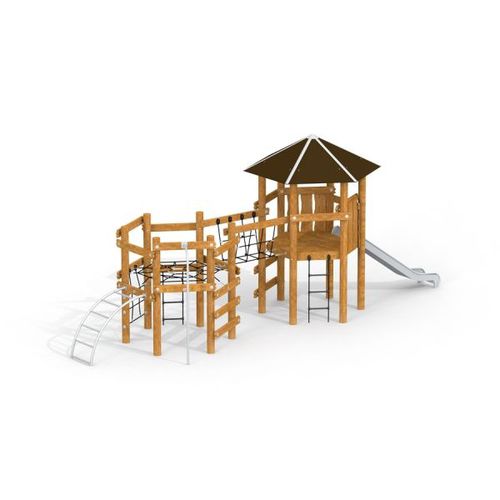 Struttura ludica per parco giochi - MERU    - Lars Laj - in legno / in acciaio inossidabile / in polipropilene