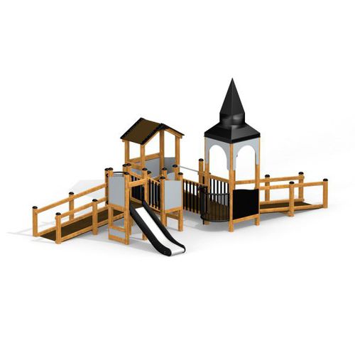 Struttura ludica per parco giochi - CAMPANILLE CASTLE   - Lars Laj - in gomma / in acciaio inossidabile / in HDPE