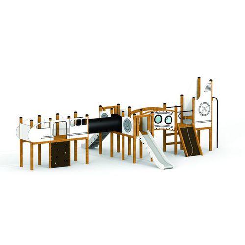 Struttura ludica per parco giochi - AIRPLANE   - Lars Laj - in legno / in acciaio inossidabile / in HDPE