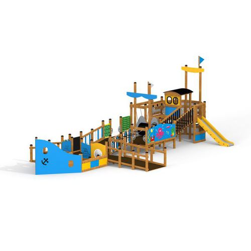 Struttura ludica per parco giochi - CUTTY SARK   - Lars Laj - in acciaio inossidabile / in acciaio con rivestimento a polvere / in legno