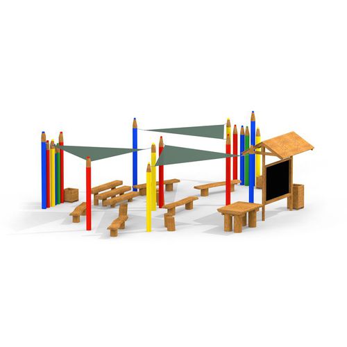 Tavolo per corsi di formazione contemporaneo - 14186   - Lars Laj - in legno / in nylon / con supporto in legno
