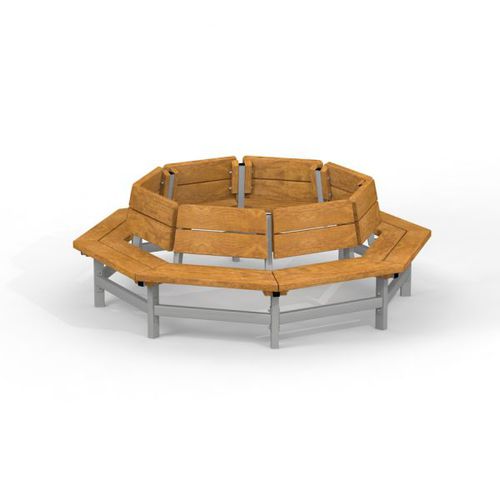 Griglia di protezione per alberi con panchina integrata - 14153  - Lars Laj - in legno / in acciaio galvanizzato