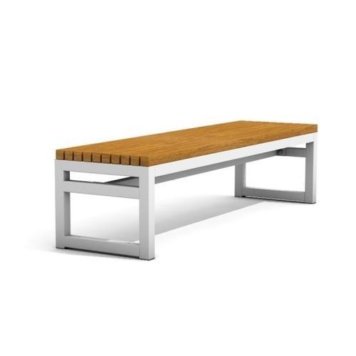 Panca per spazi pubblici contemporanea - KYOTO - Lars Laj - in legno / in acciaio / in acciaio con rivestimento a polvere