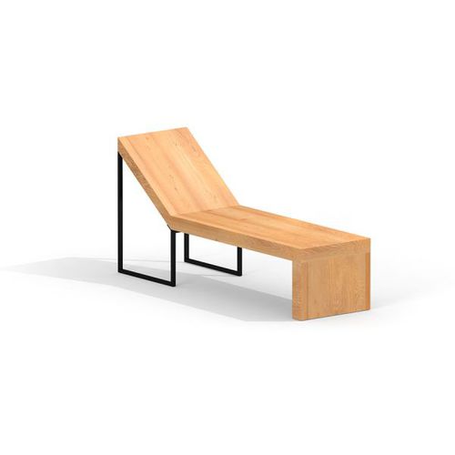 Sdraio con sgabello - THOR DECKCHAIR        - Lars Laj - contemporaneo / in legno / in acciaio