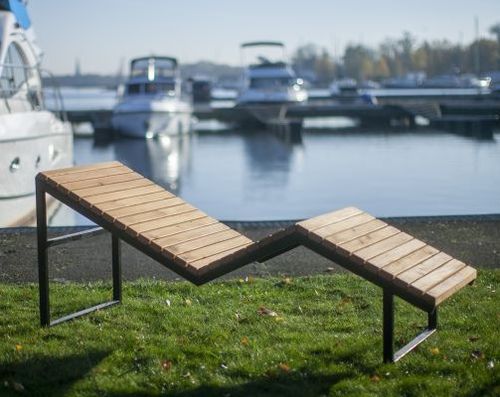 Sdraio contemporaneo - SAINT-TROPEZ DECK     - Lars Laj - in legno / in acciaio / da esterno