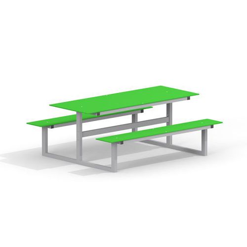 Set tavolo e panca in HPL - 14455     - Lars Laj - contemporaneo / in acciaio galvanizzato / da esterno