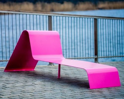 Chaise longue contemporanea - 17161    - Lars Laj - in lamiera / in acciaio / da esterno