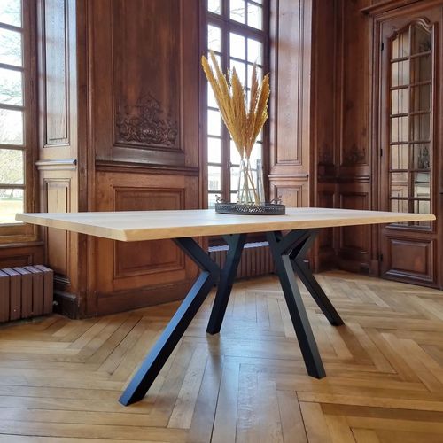 Tavolo da pranzo contemporaneo - ÉTOILE  - Brût - in frassino / con supporto in acciaio termolaccato / rettangolare