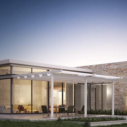 Pensilina da ingresso - FLAT FABRIC AND FRAME - Designer shade solutions - in metallo / in tela / piatta