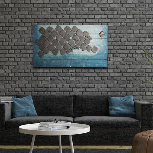 Pannello decorativo in metallo - PIETRA E ACQUA  - Aeterna Design Srl - in legno / da parete / 3D